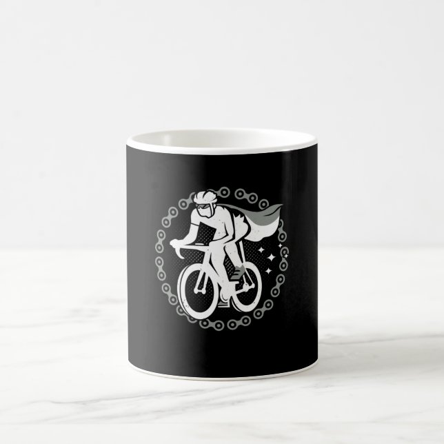 Taza De Café Bicicleta Ciclista Superhéroe ciclista (Centro)