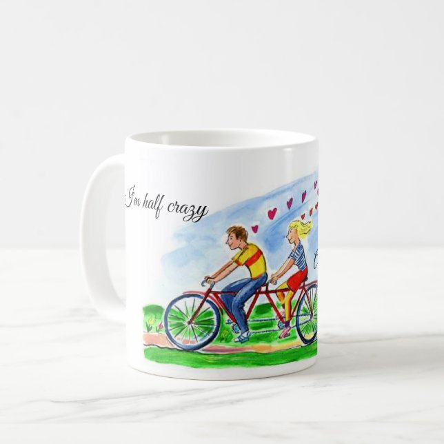 Taza De Café Bicicleta Construida Para Dos Amores De San Valent (Anverso izquierdo)