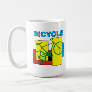 Taza De Café Bicicleta de bloques de color