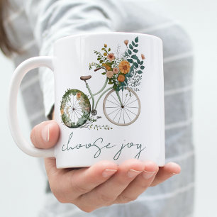 Taza De Café Bicicleta de color de agua inspiradora Elegir cita