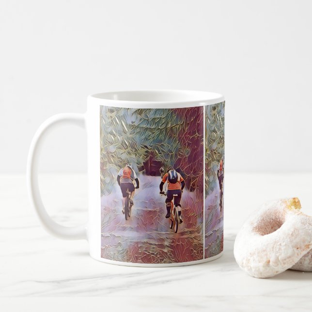 TAZA DE CAFÉ BICICLETA DE MONTAÑA (Con donut)
