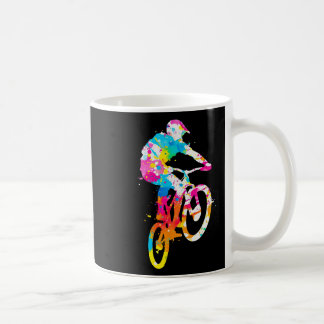 Taza De Café Bicicleta de montaña colorido ciclista de descenso