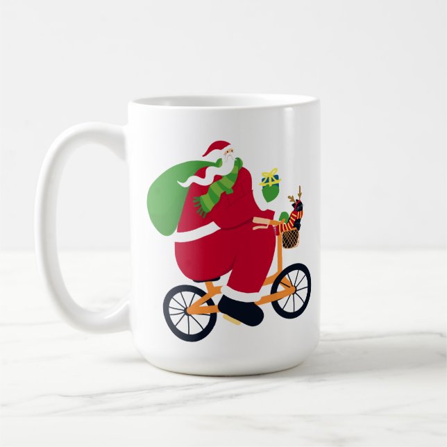 Taza De Café Bicicleta de Santa Claus (Izquierda)