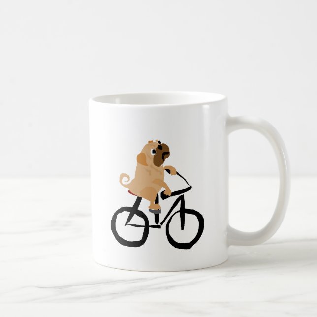 Taza De Café Bicicleta divertida del montar a caballo del perro (Derecha)
