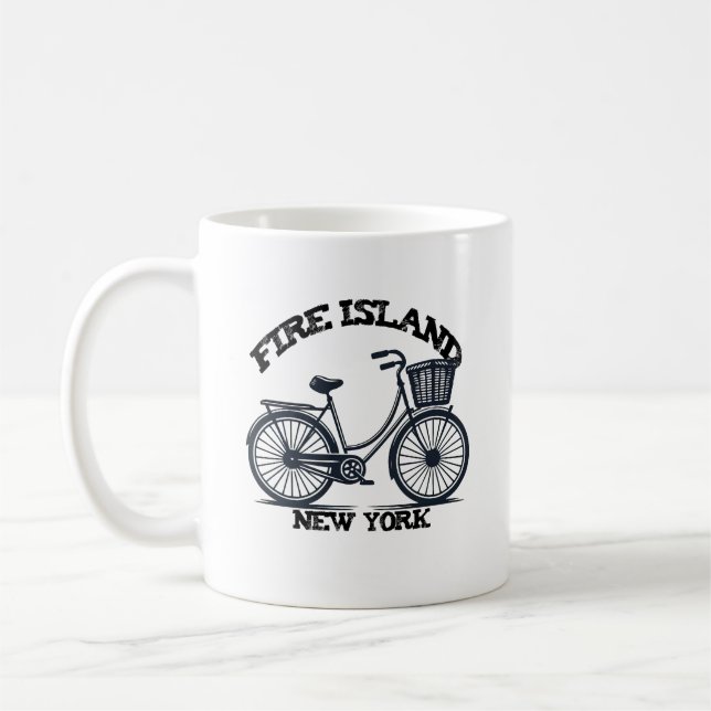 Taza De Café Bicicleta FIRE ISLAND NEW YORK con bicicleta de ce (Izquierda)