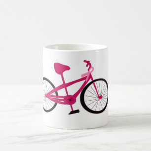 Taza De Café Bicicleta Rosa Con Cinta Rosa