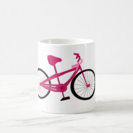 Taza De Café Bicicleta Rosa Con Lazo Rosa