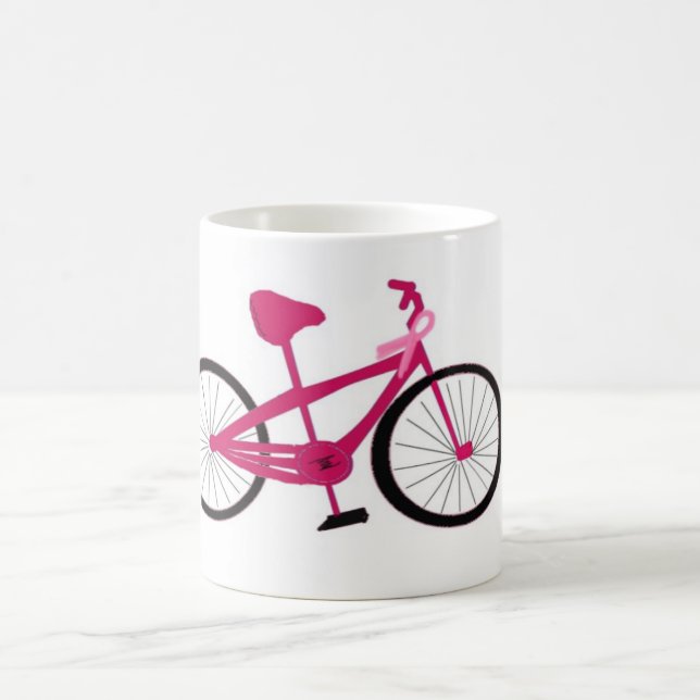 Taza De Café Bicicleta Rosa Con Lazo Rosa (Centro)