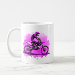 Taza De Café Bicicleta sucia color de agua púrpura