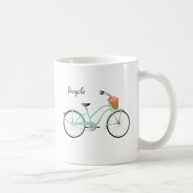 Taza De Café Bicicleta verde de Seafoam (Derecha)