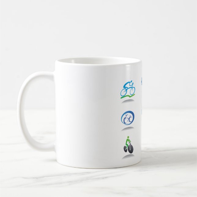 Taza De Café Bicycle Racing Icons Blue and Green Sport (Izquierda)