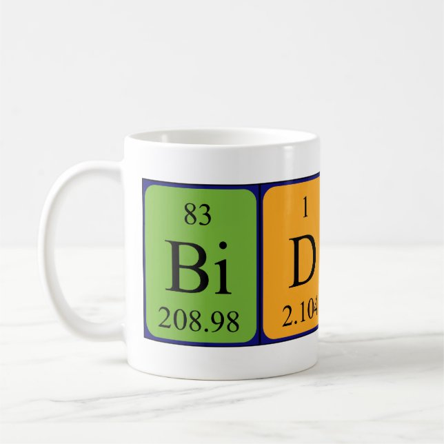 Taza De Café Biddy periódica nombre de tabla mug (Izquierda)