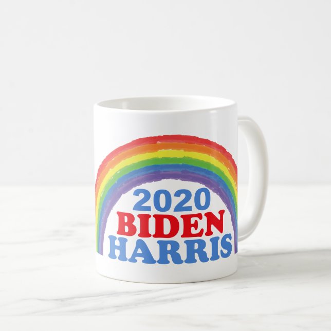 Taza De Café Biden Harris 2020 Rainbow (Anverso derecho)