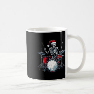 Taza De Café Bidón de Santa Skeleton tocando tambor percusionis