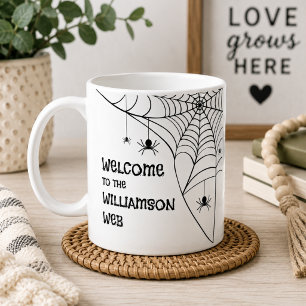 Taza De Café Bienvenida a la telaraña de Halloween