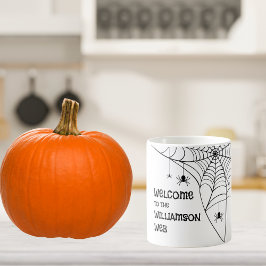 Taza De Café Bienvenida a la Web de Halloween Spider