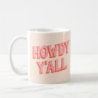 Taza De Café Bienvenida del Sur: Howdy Y'all (letras antiguas d