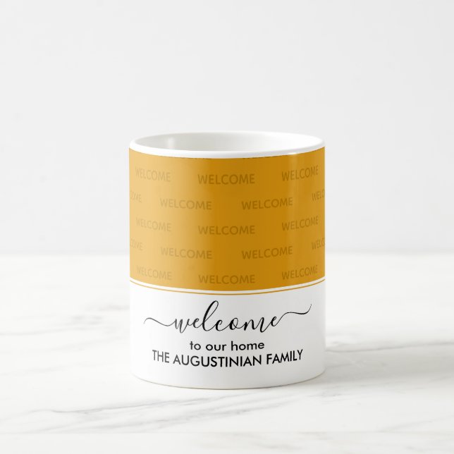 Taza De Café BIENVENIDA Elegante Amarilla A NUESTRO HUÉSPEDES (Centro)