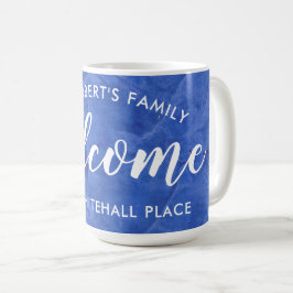 Taza De Café Bienvenida Familia Azul Moderno