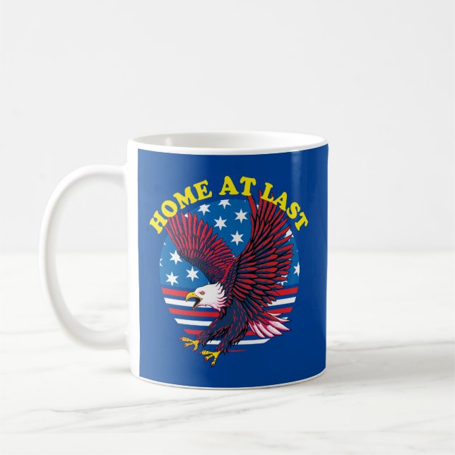 Taza De Café Bienvenida Veterano de Casa | Águila Patriótica (Izquierda)