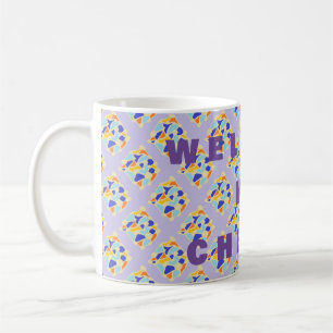 Taza De Café bienvenida y alegría motivos de Lavender