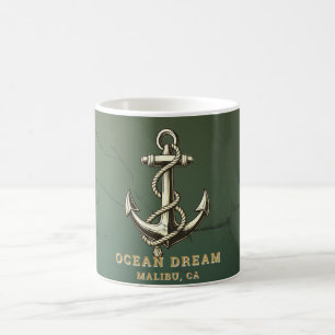 Taza De Café Bienvenido a bordo personalizado náutico, nombre d