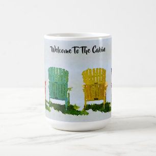 Taza De Café Bienvenido a las sillas de Adirondack de color