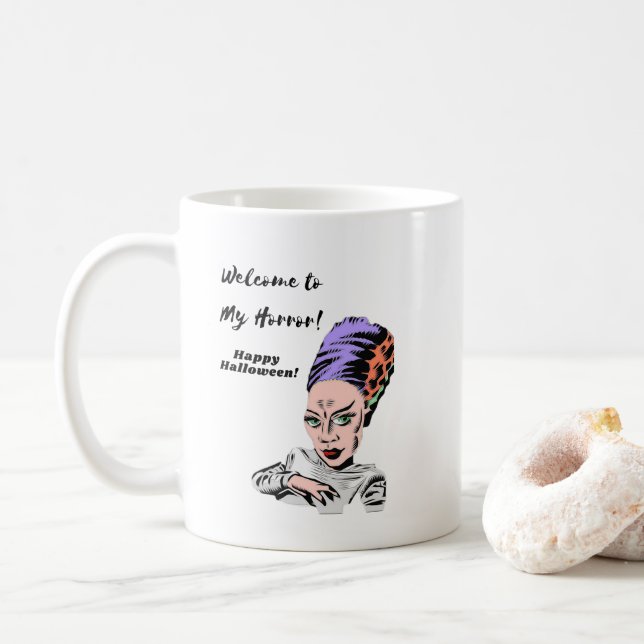 Taza De Café Bienvenido a mi Halloween de terror (Con donut)