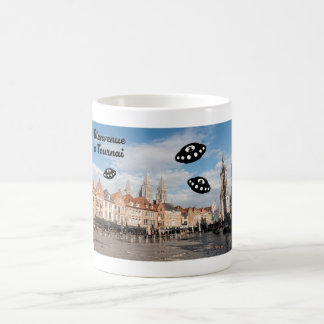 Taza De Café Bienvenido a Tournai. Los ovnis te dan la bienveni