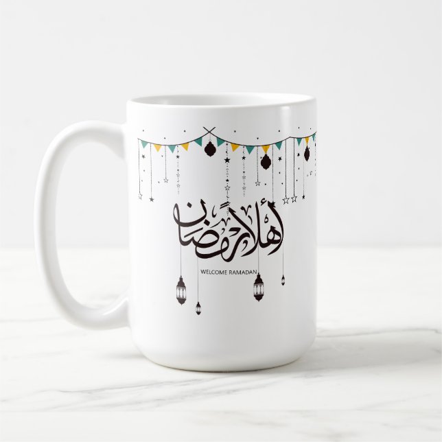 Taza De Café Bienvenido Ramadán, caligrafía árabe (Izquierda)