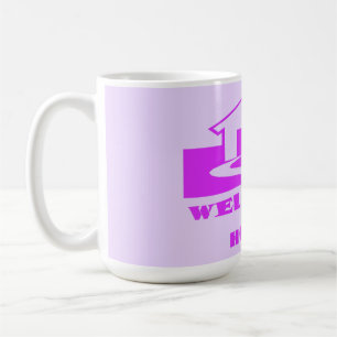 TAZA DE CAFÉ BIENVENIDOS A CASA DOS SOMBRAS DE LOGO PURPLE PLUS