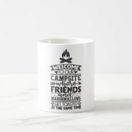 Taza De Café Bienvenidos A Nuestro Lema De Camping Gracioso