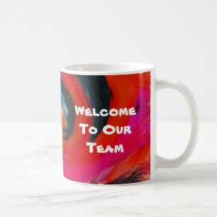 Taza De Café Bienvenidos Al Equipo Vivid Swirled Tye Nuevo Empl