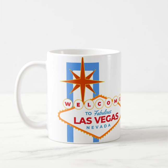 Taza De Café Bienvenidos al fabuloso blanco de Las Vegas Nevada (Izquierda)