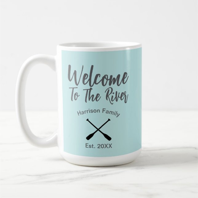 Taza De Café Bienvenidos Al Nombre De La Familia River personal (Izquierda)