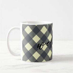 TAZA DE CAFÉ BIENVENIDOS - GINGHAM