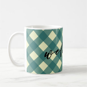 TAZA DE CAFÉ BIENVENIDOS - GINGHAM