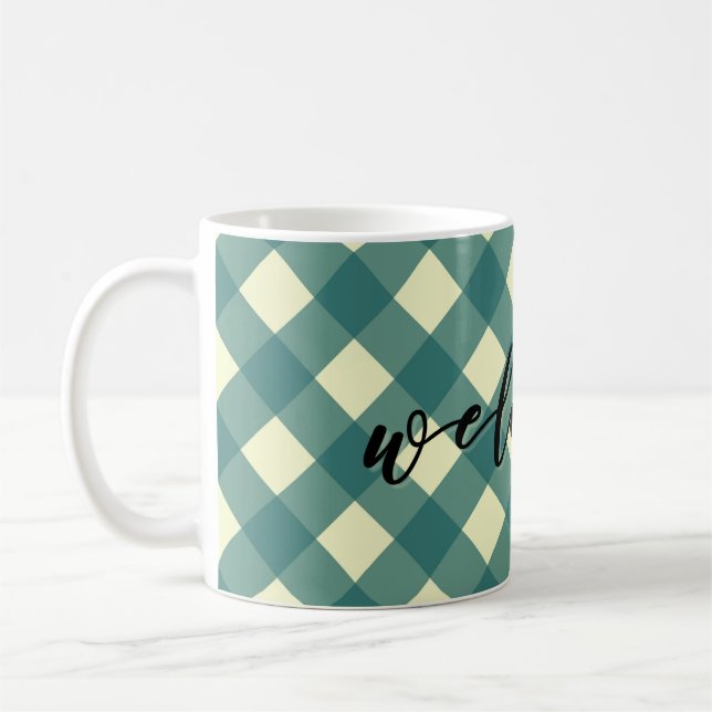 TAZA DE CAFÉ BIENVENIDOS - GINGHAM (Izquierda)