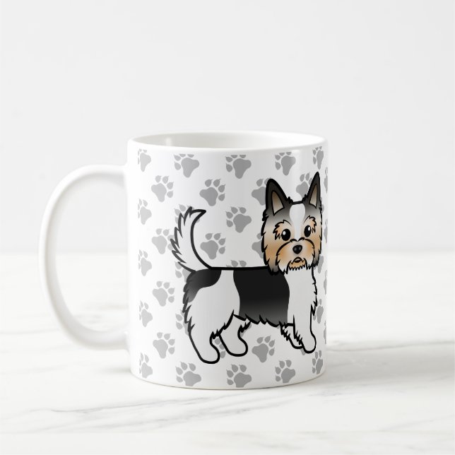 Taza De Café Biewer Yorkshire Terrier Cartog and Paws (Izquierda)
