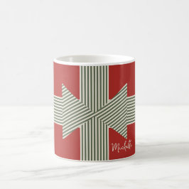 Taza De Café Big Bow of Striped Ribbon Red