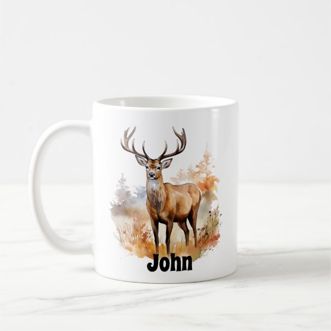 Taza De Café Big Buck Deer Mug Personalizado (Izquierda)