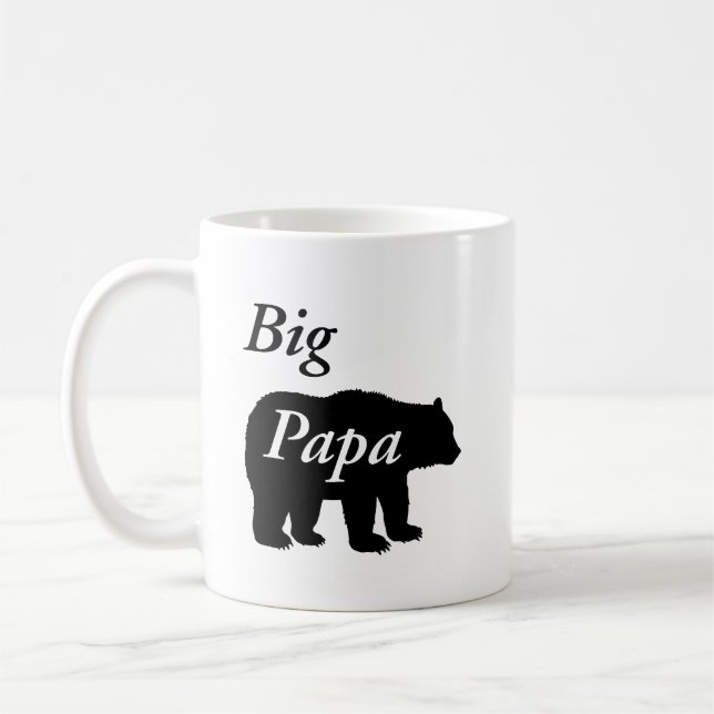 Taza De Café Big Papa oso negro y blanco (Izquierda)