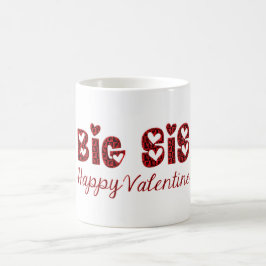 Taza De Café Big Sis Happy Valentine Cute Cupid Typography