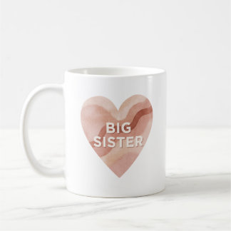 Taza De Café Big Sister Abstract Heart Sticker – Sibling Gift