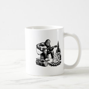 Taza De Café Bigfoot Acampando Smore Roca Bigfoot Tocando Guita