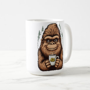 Taza De Café Bigfoot Adorable Bebiendo Café Sasquatch Divertido