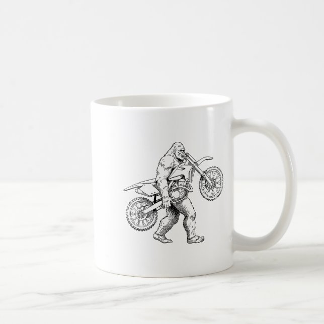 Taza De Café Bigfoot Dirt Bike Sasquatch Biker  (Derecha)