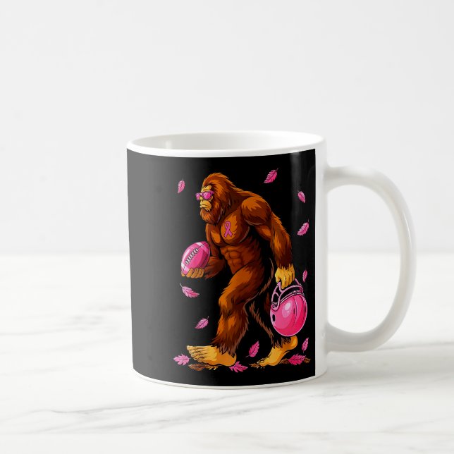 Taza De Café Bigfoot Football Nk Ribbon Breast Cancer Awareness (Derecha)