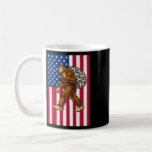 Taza De Café Bigfoot Fútbol Bandera De Estados Unidos Divertido