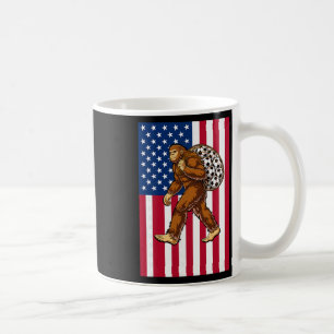 Taza De Café Bigfoot Fútbol Bandera De Usa Divertido Patriótico